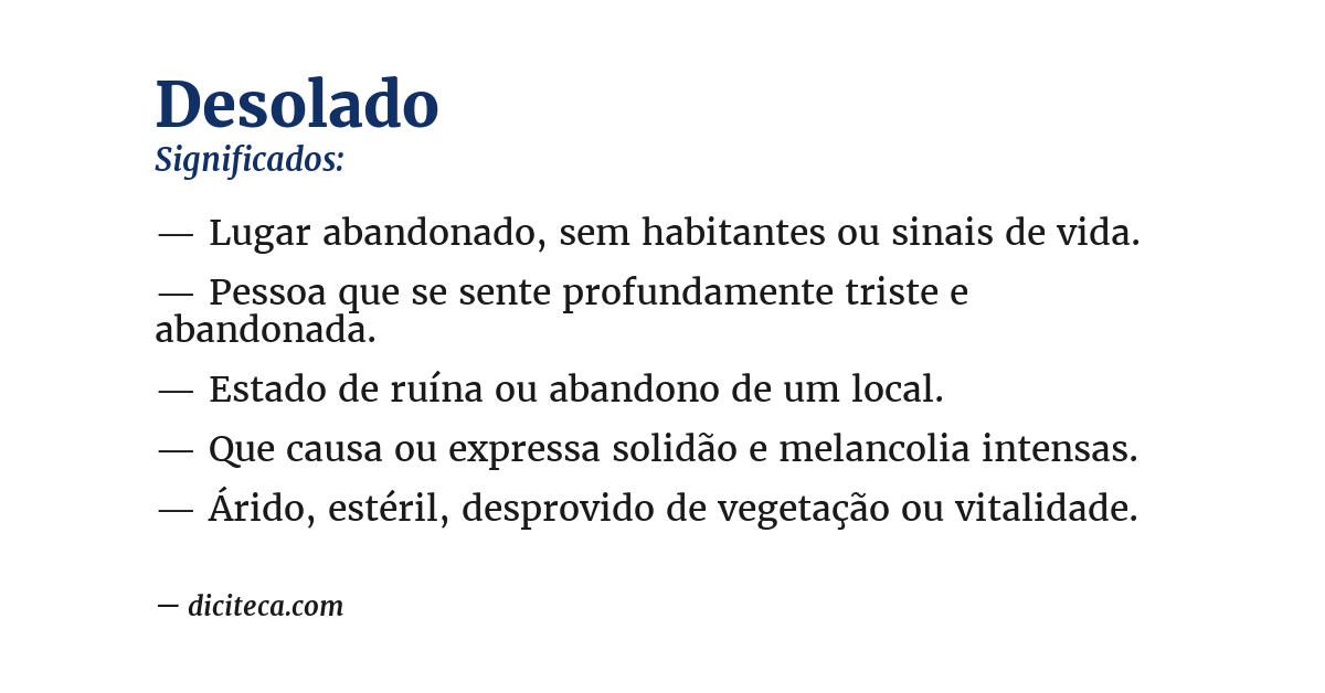 Significado de desolado