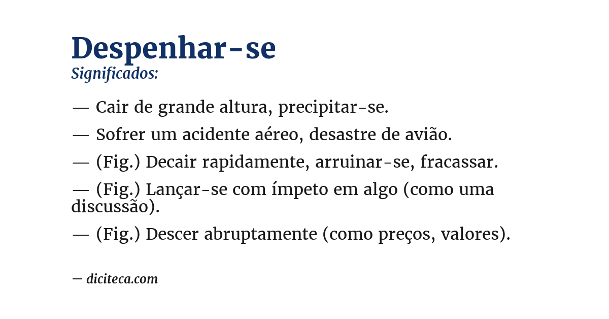 Significado de despenhar-se