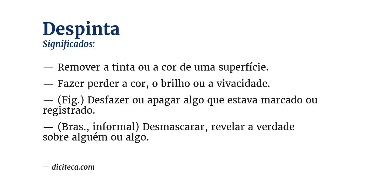 Significado de despinta