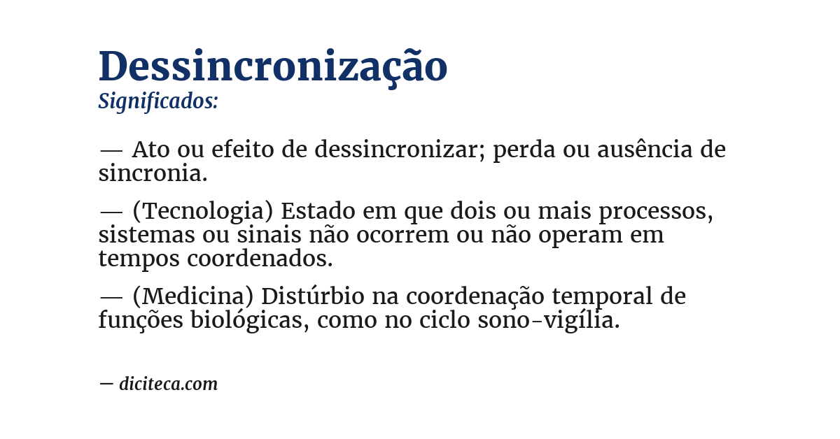 Significado de dessincronização