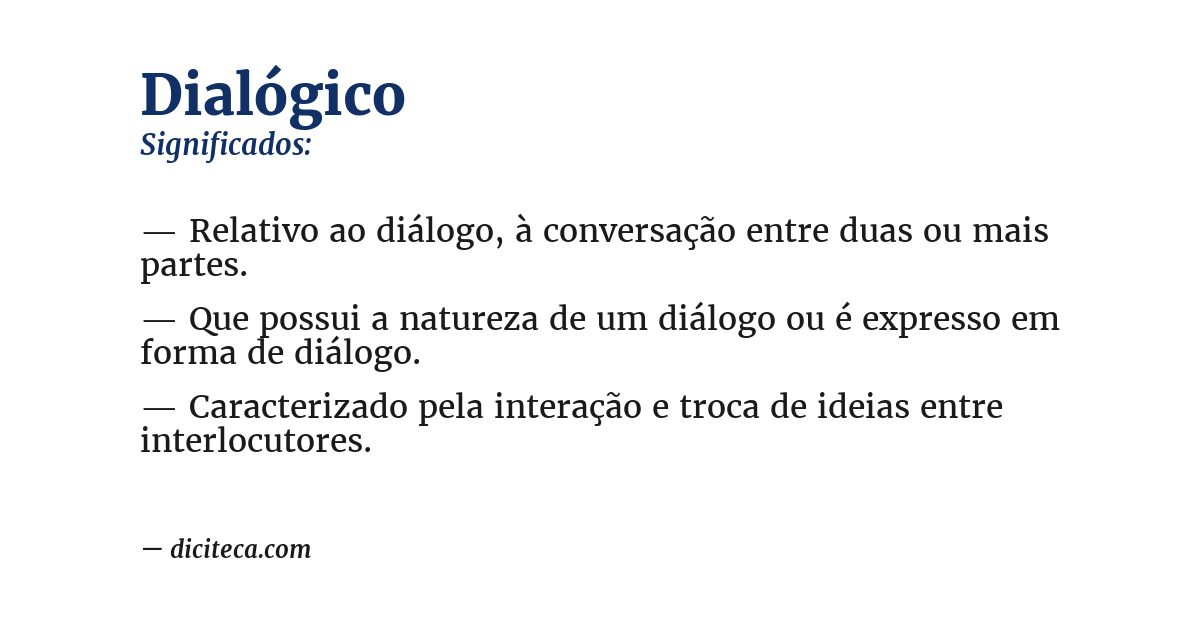 Significado de dialógico