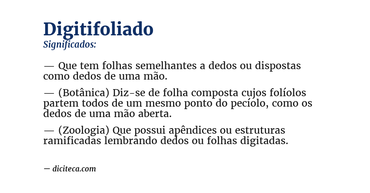 Significado de digitifoliado
