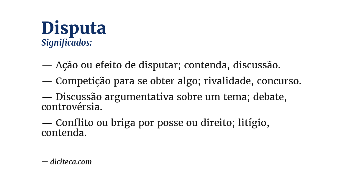 Significado de disputa