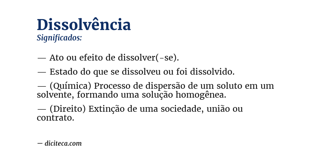 Significado de dissolvência