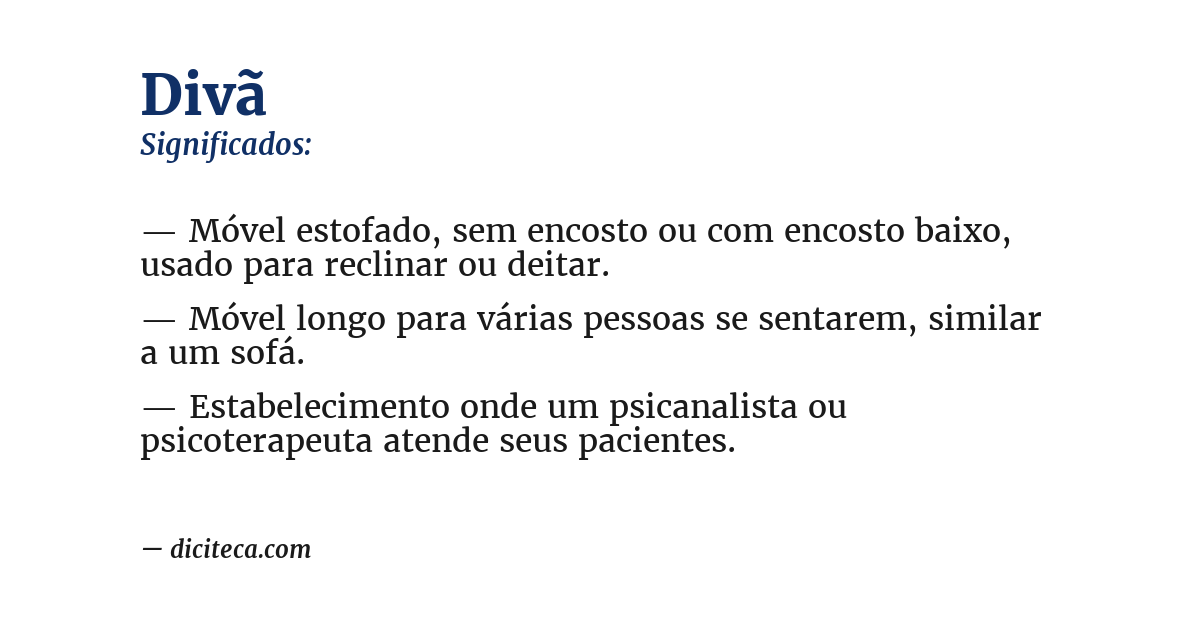 Significado de divã