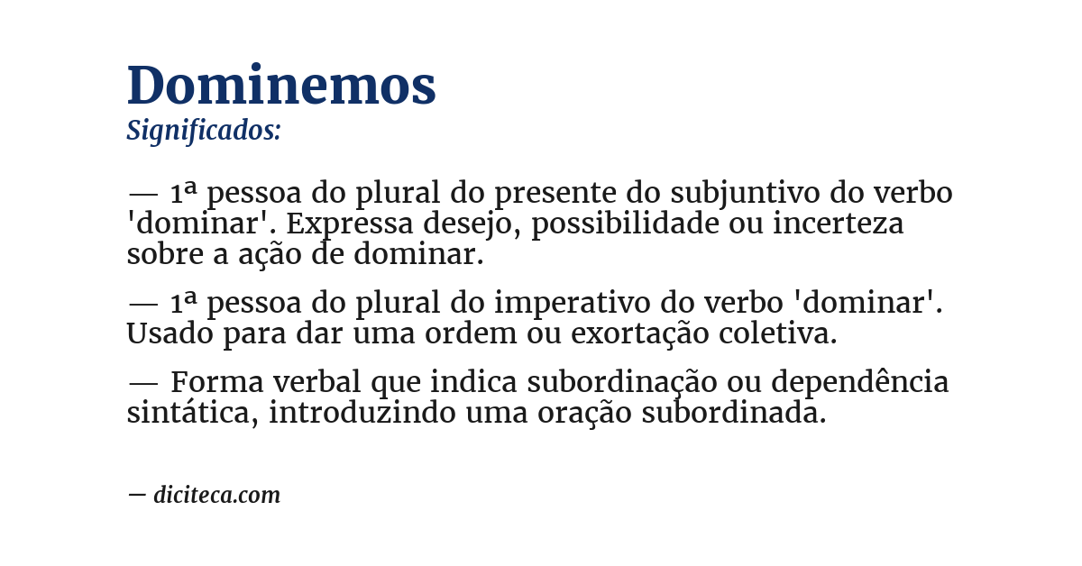 Significado de dominemos