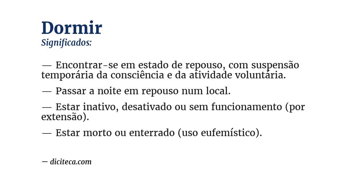 Significado de dormir
