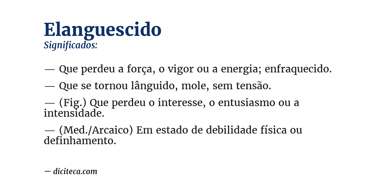 Significado de elanguescido