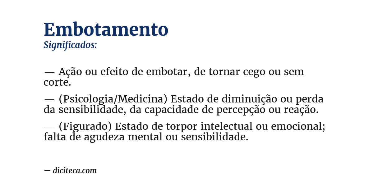 Significado de embotamento