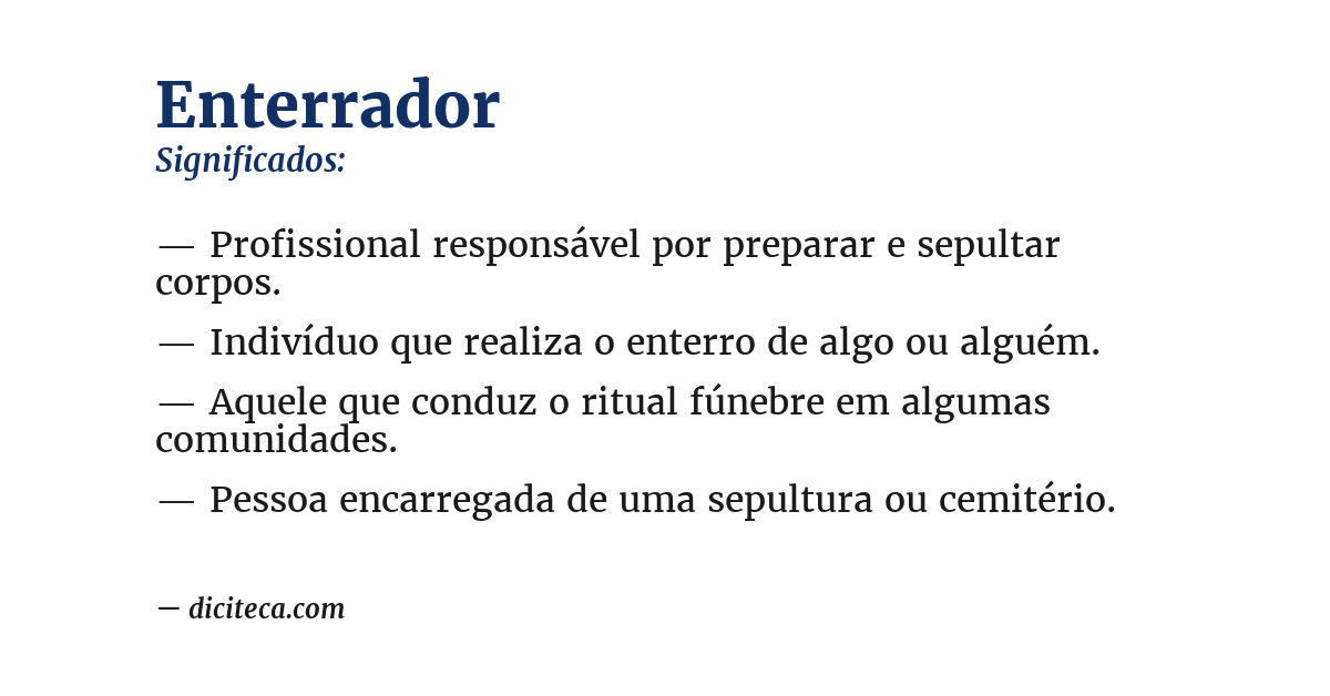 Significado de enterrador