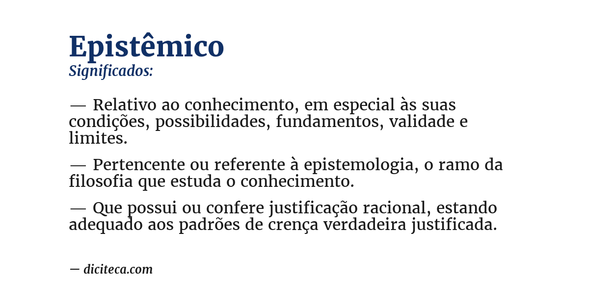 Significado de epistêmico