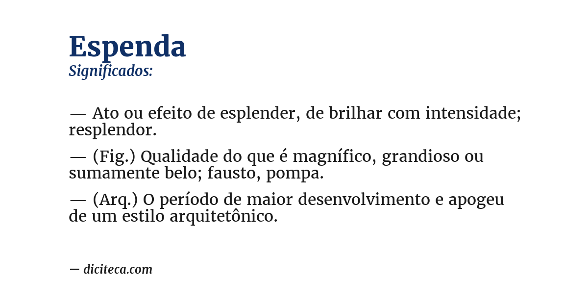 Significado de espenda