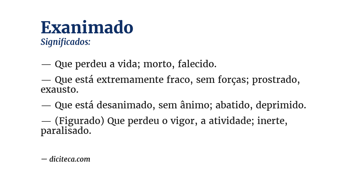 Significado de exanimado