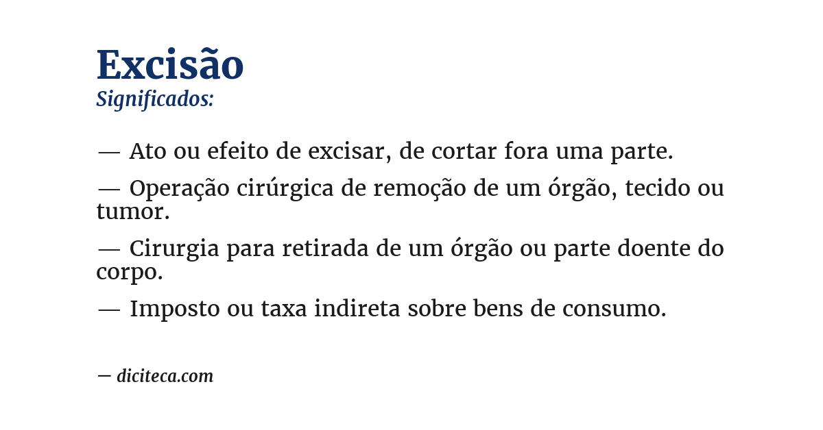 Significado de excisão