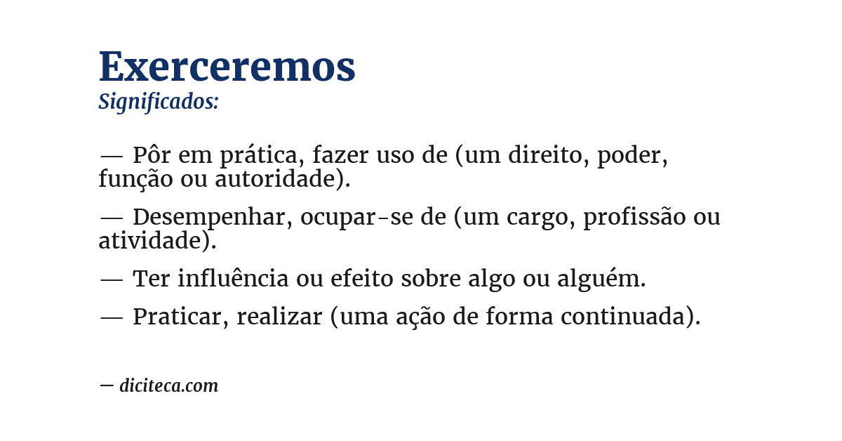 Significado de exerceremos