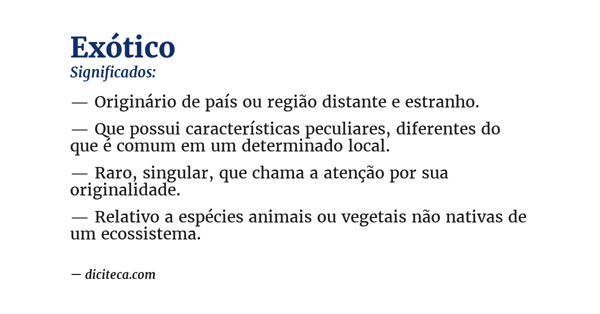 Significado de exótico