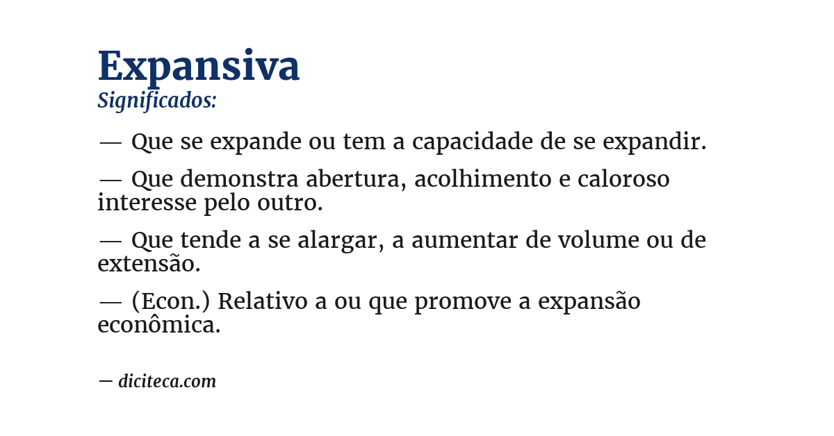 Significado de expansiva