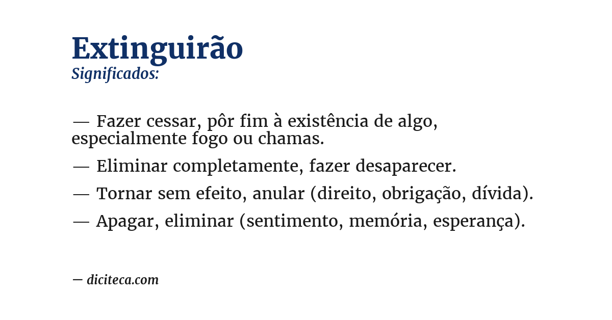 Significado de extinguirão