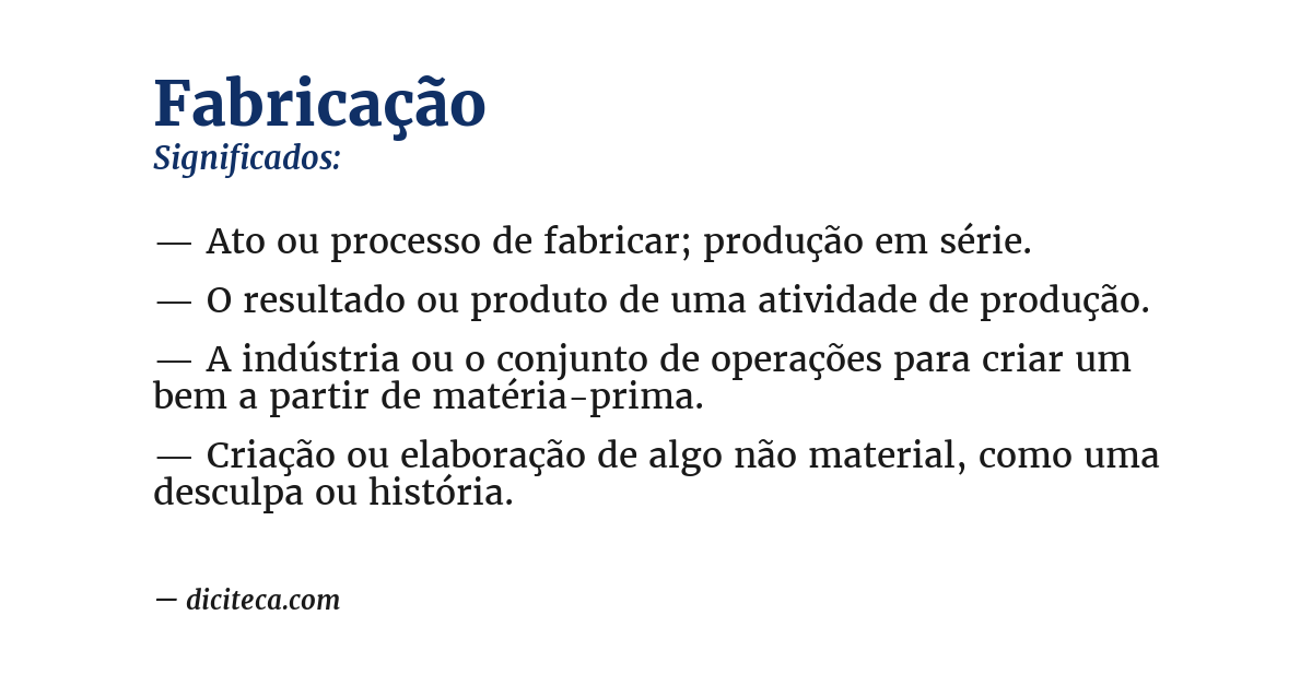 Significado de fabricação