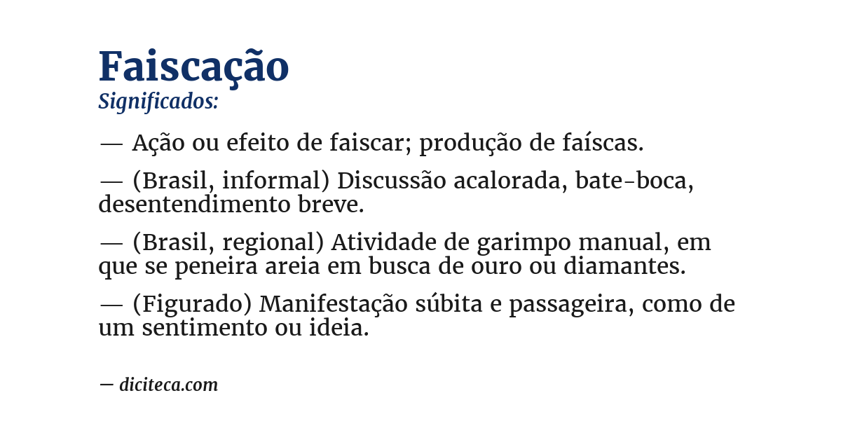 Significado de faiscação
