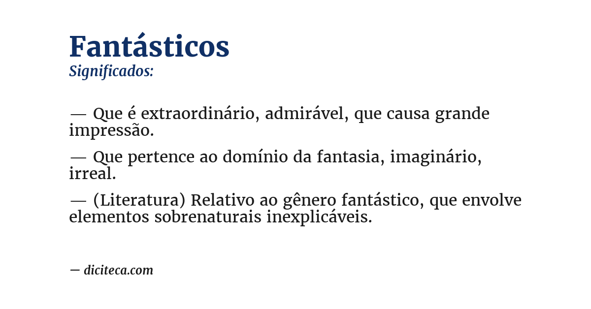 Significado de fantásticos