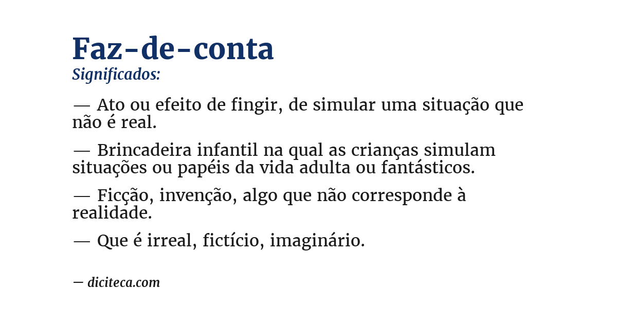 Significado de faz-de-conta