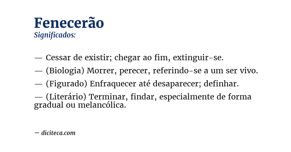 Significado de fenecerão