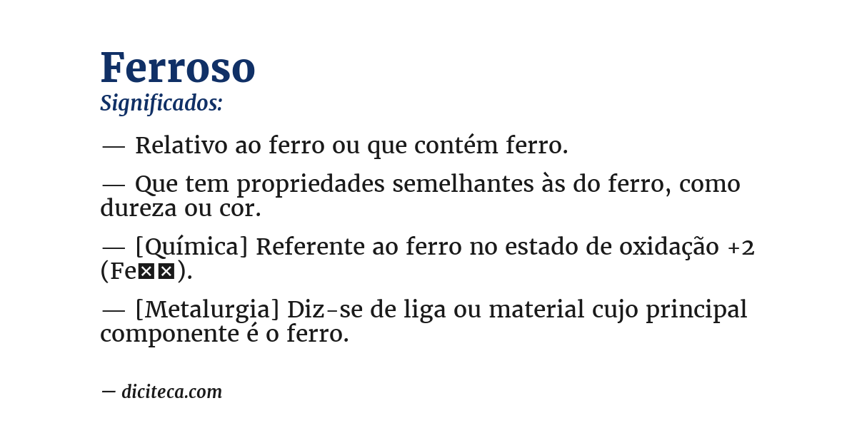 Significado de ferroso