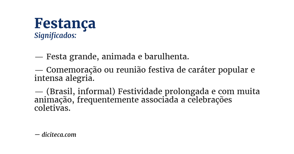 Significado de festança