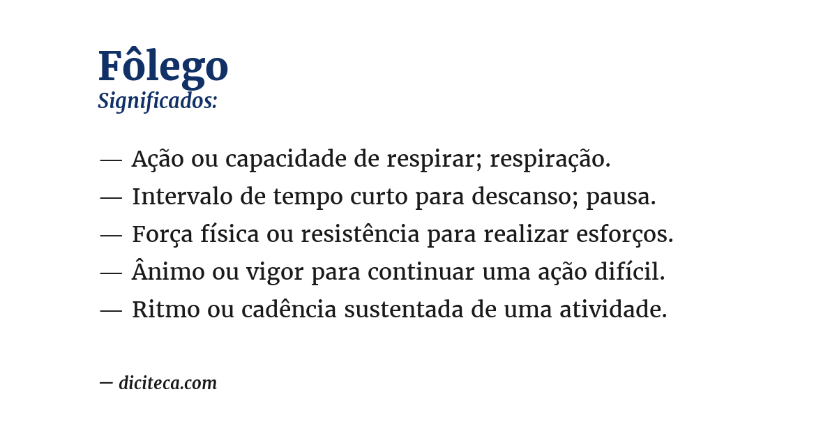 Significado de fôlego