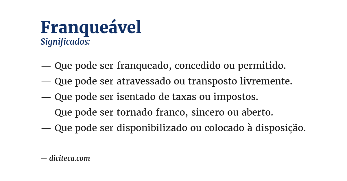 Significado de franqueável