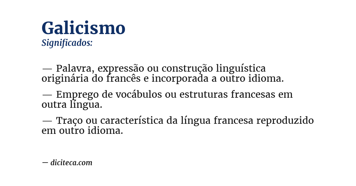 Significado de galicismo