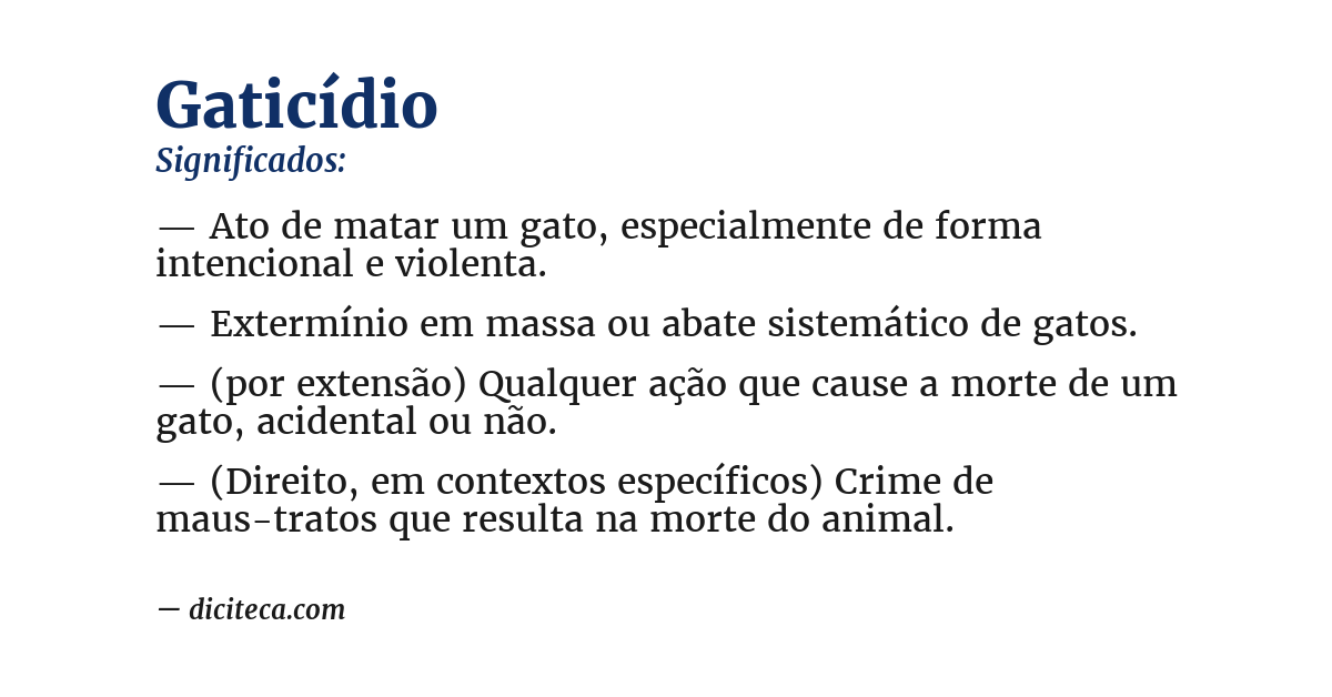 Significado de gaticídio