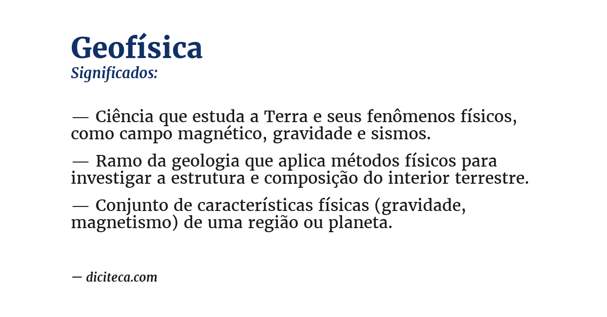 Significado de geofísica