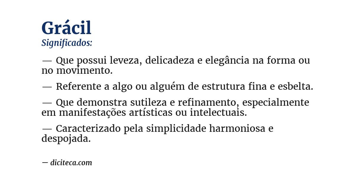 Significado de grácil