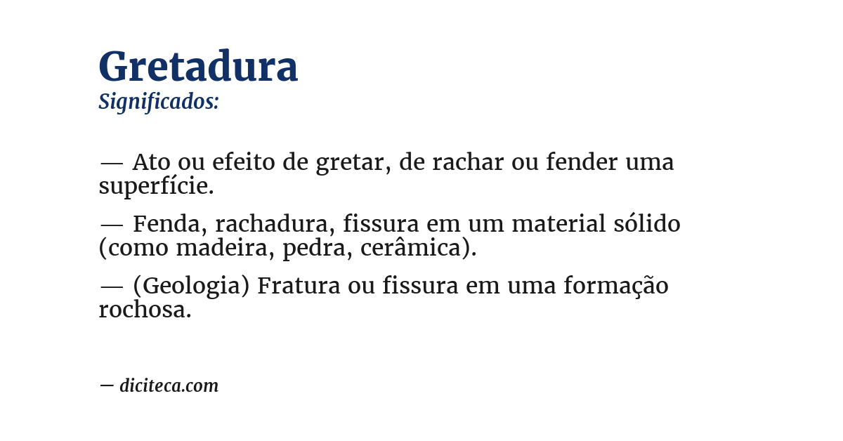 Significado de gretadura