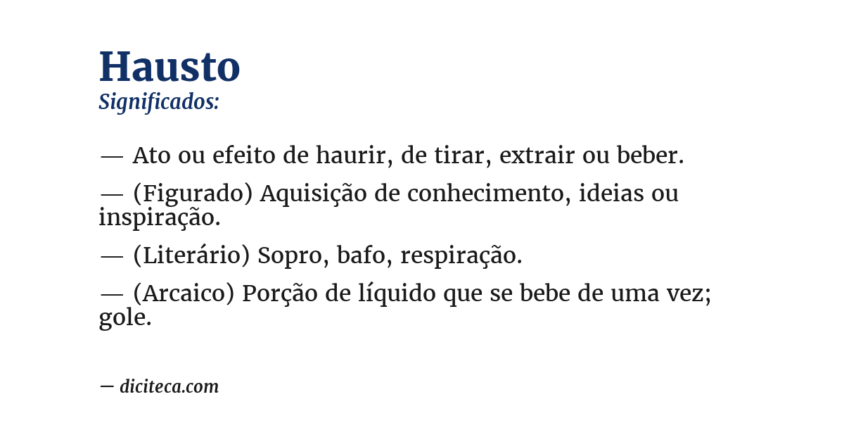 Significado de hausto
