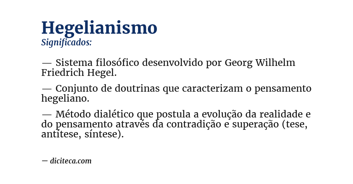 Significado de hegelianismo
