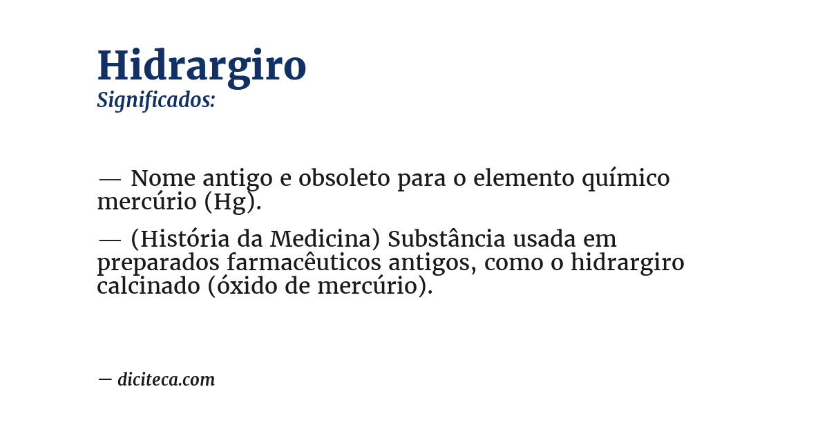 Significado de hidrargiro