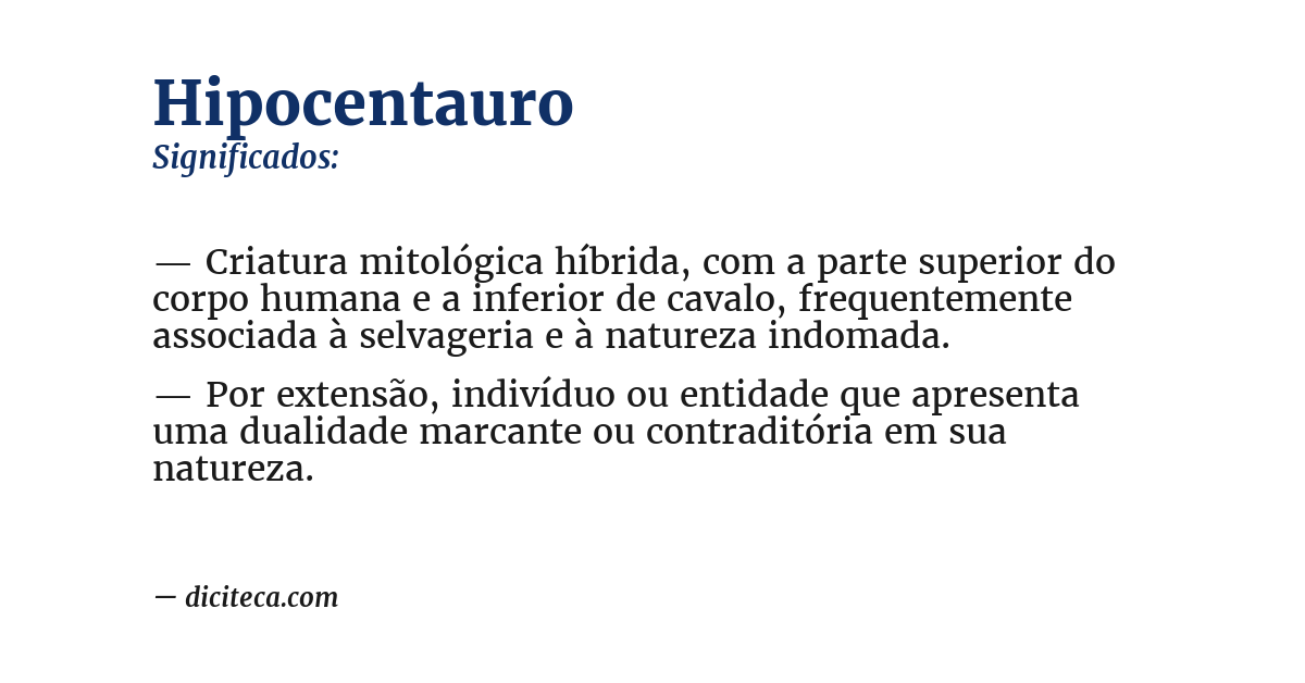 Significado de hipocentauro