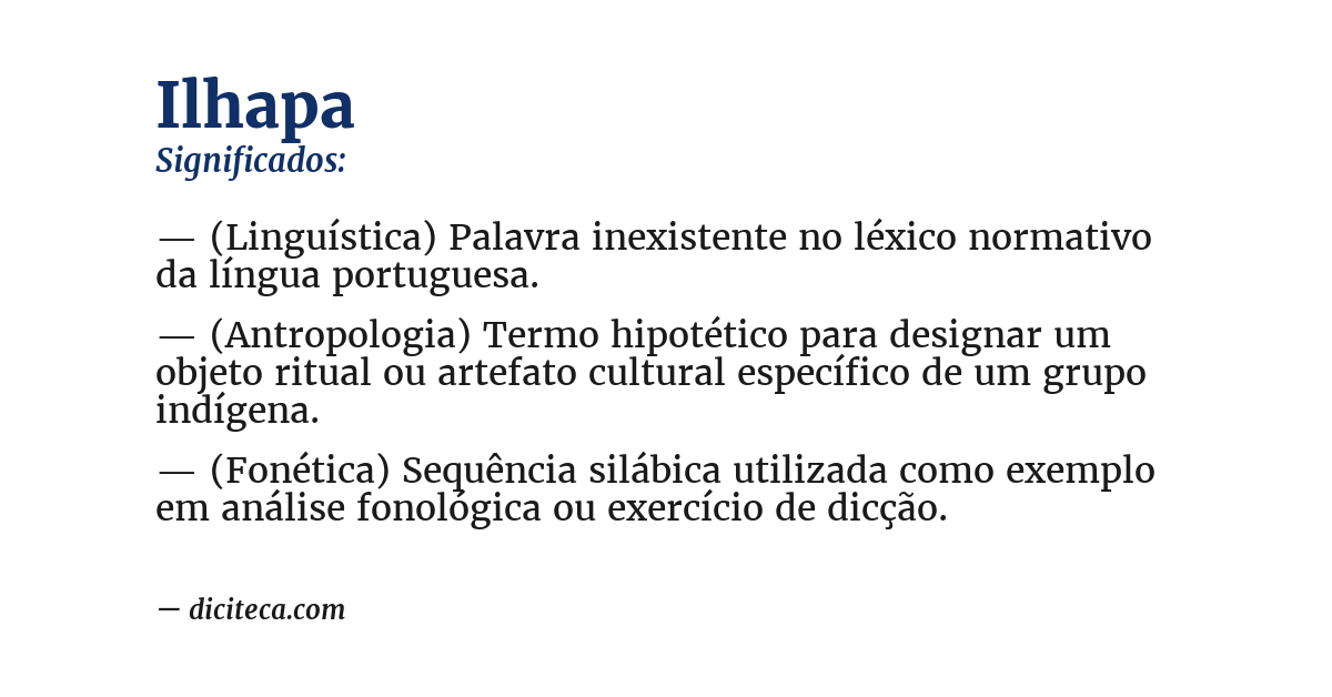 Significado de ilhapa