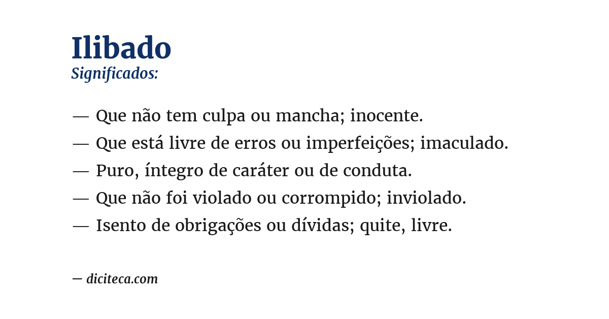 Significado de ilibado