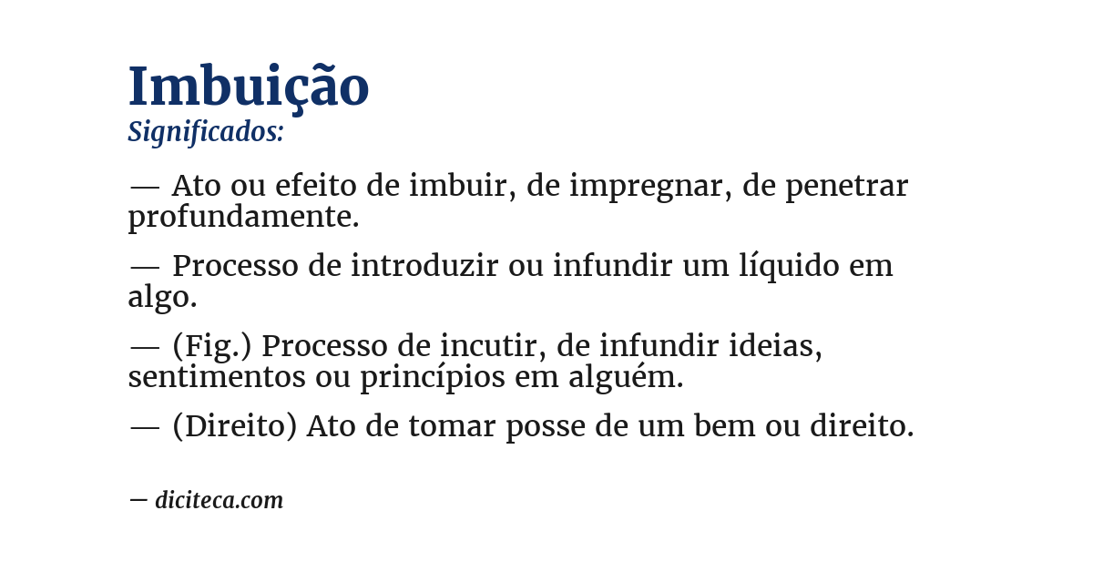 Significado de imbuição