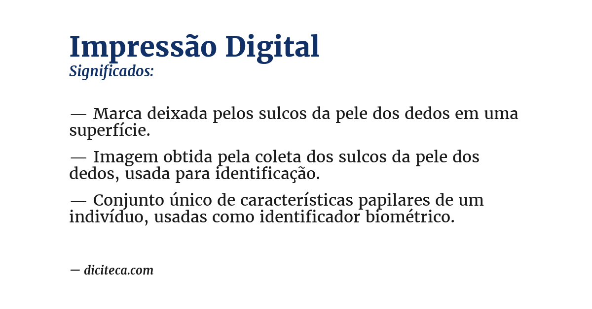 Significado de impressão digital
