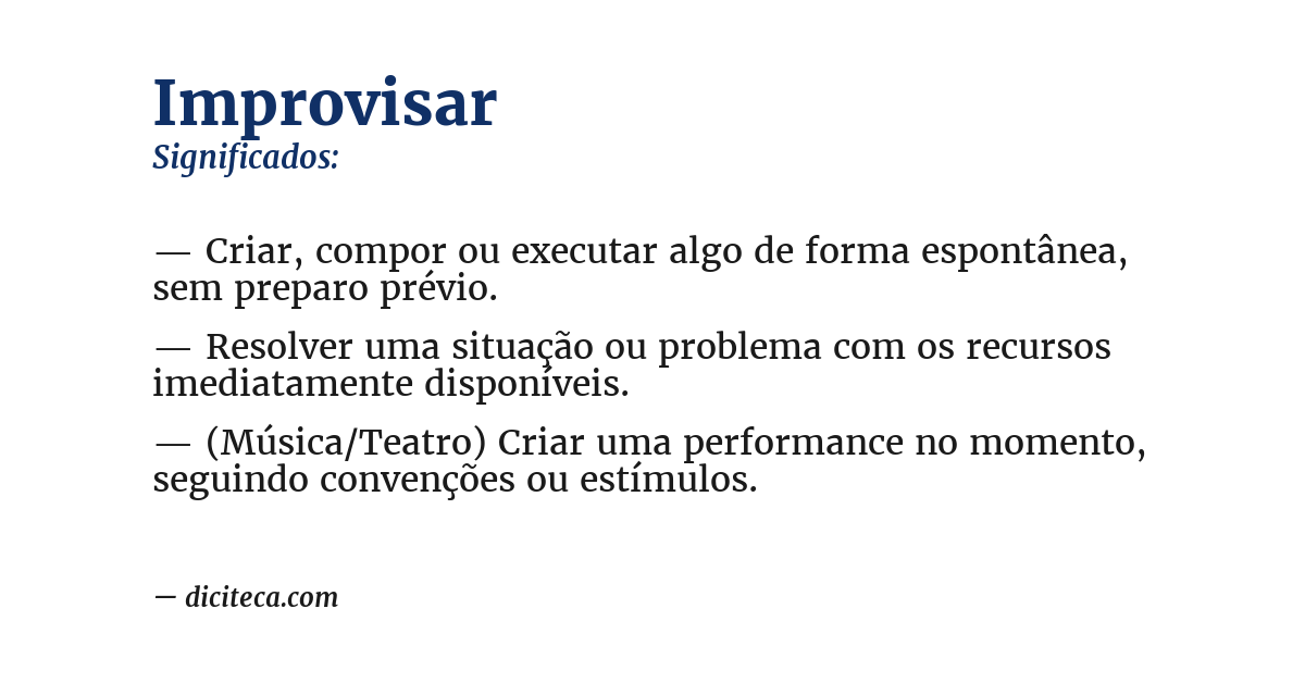 Significado de improvisar