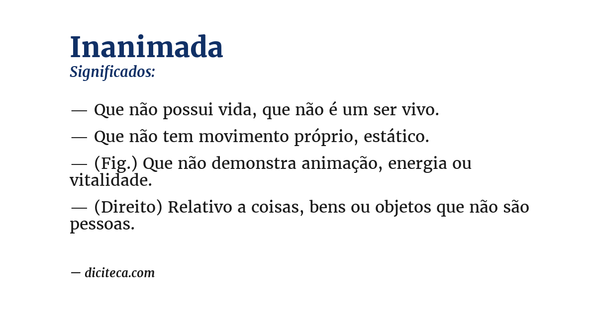 Significado de inanimada