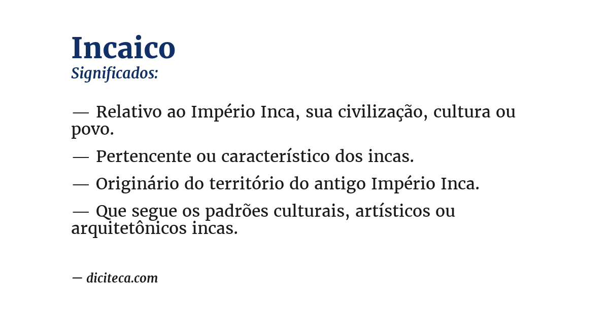 Significado de incaico