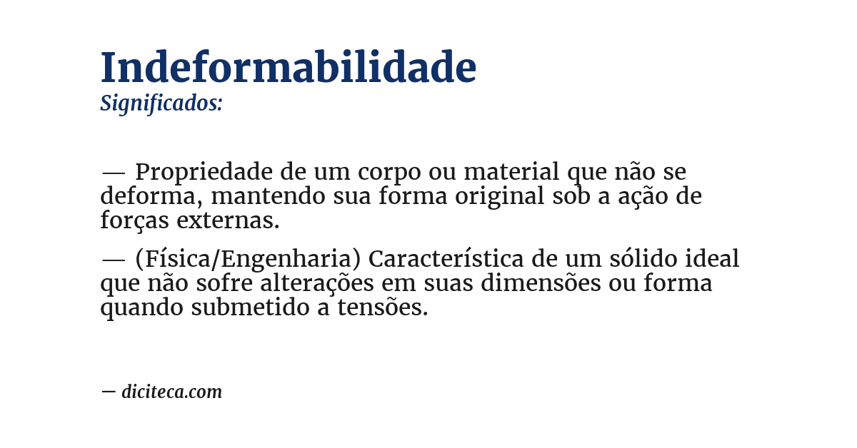 Significado de indeformabilidade