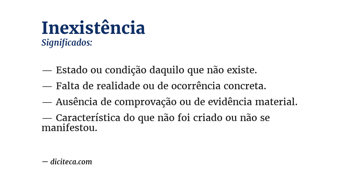 Significado de inexistência