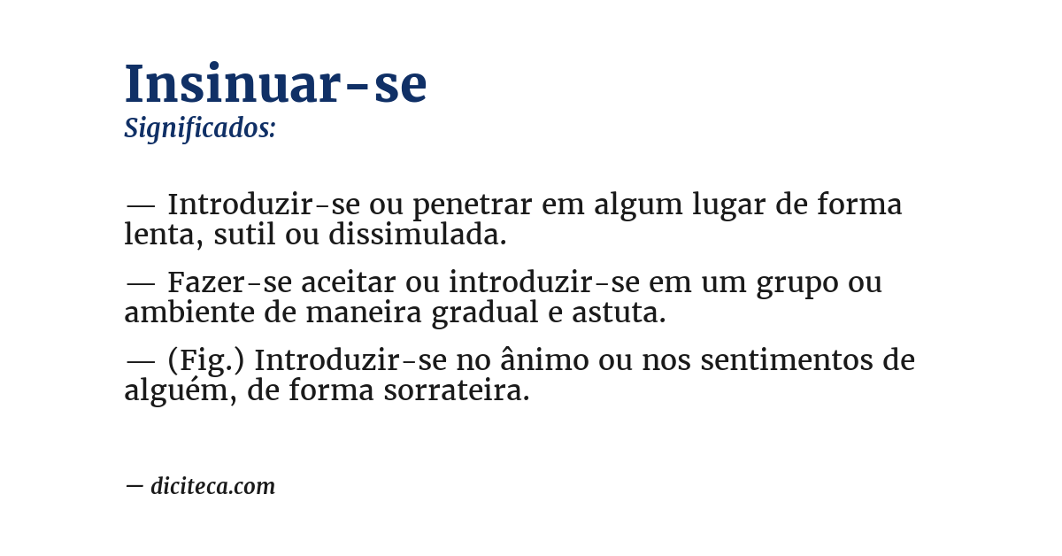 Significado de insinuar-se